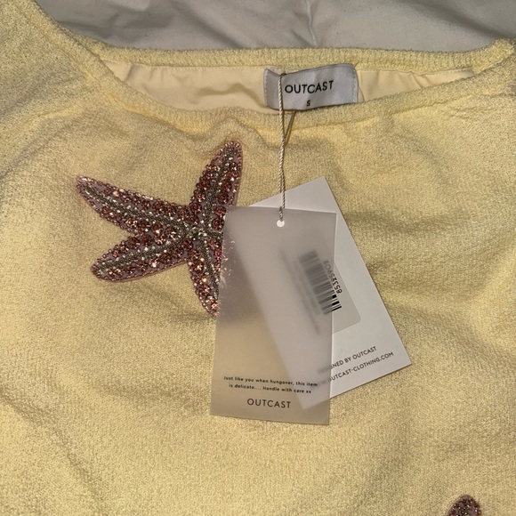 OUTCAST  MAII MINI DRESS LEMON YELLOW  Starfish Embellishments - Picture 3 of 4